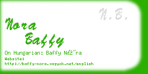 nora baffy business card